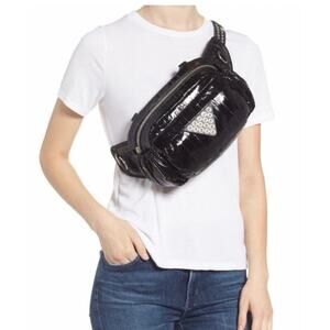 Alexander Wang Neo Patent Black Glossy Eelskin Leather Waist Crossbody Bag